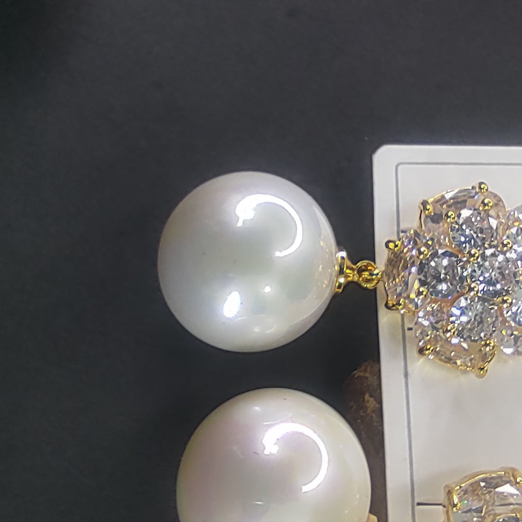 Enchanted Bloom Pearl Drop Earrings