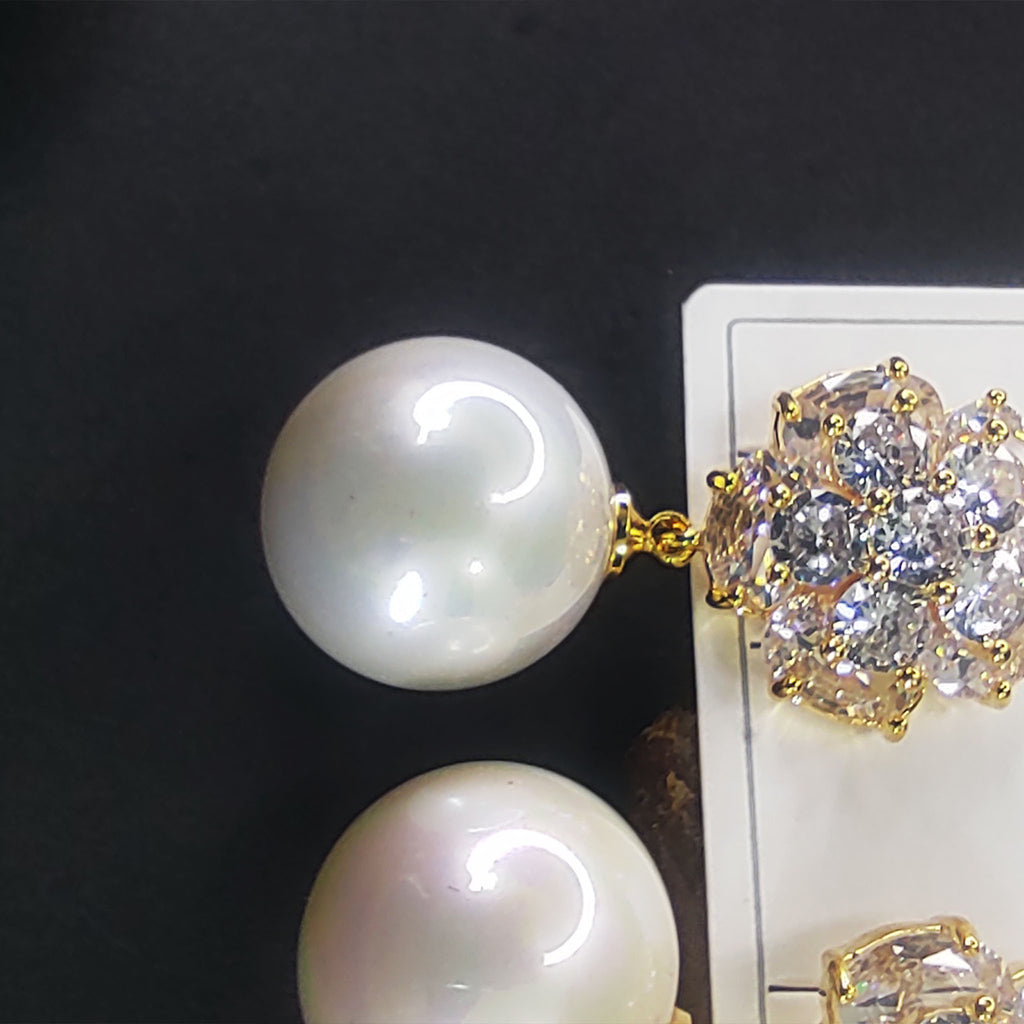 Enchanted Bloom Pearl Drop Earrings