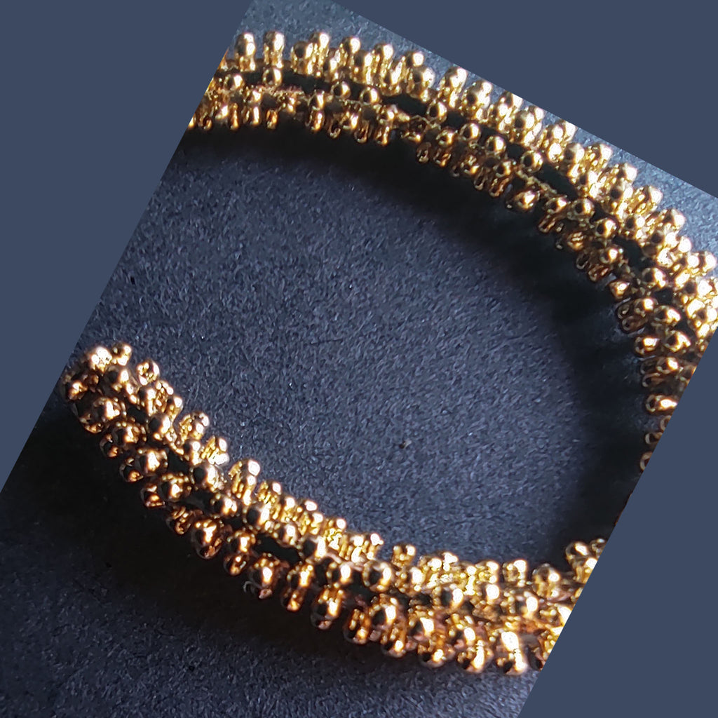 Stardust Textured Gold Crescent Hoops