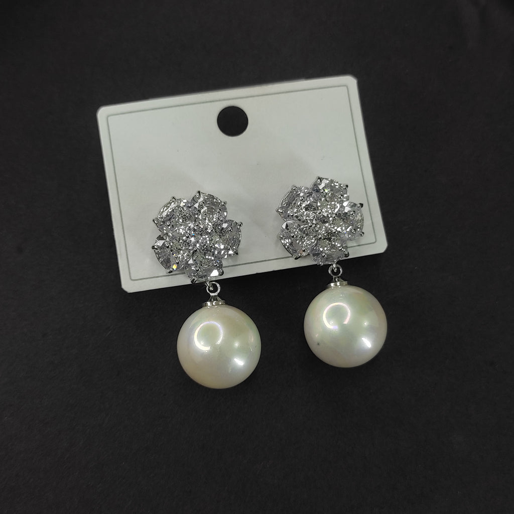 Enchanted Bloom Pearl Drop Earrings