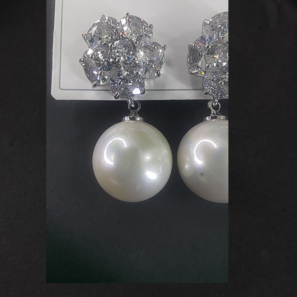 Enchanted Bloom Pearl Drop Earrings