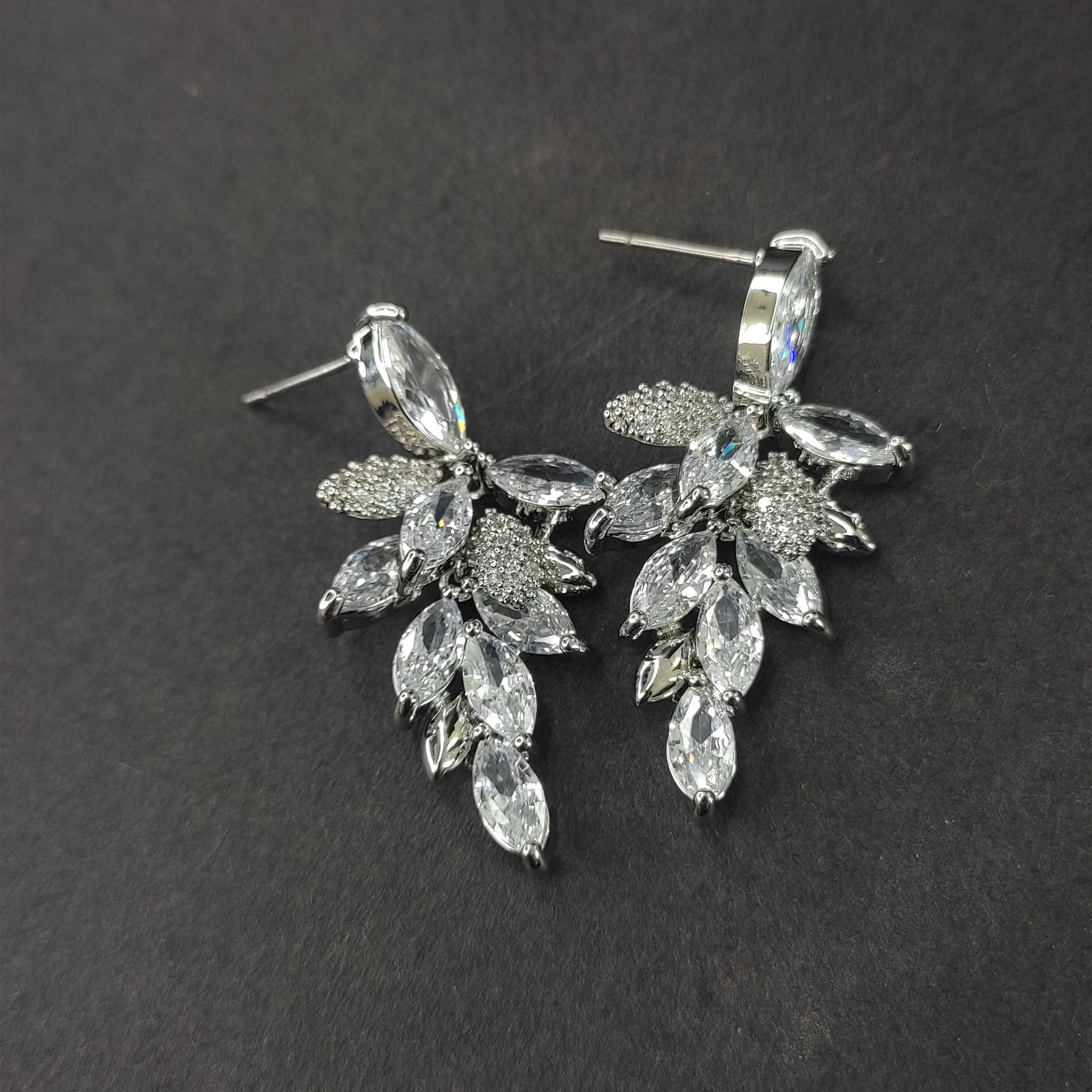The Marquise Crystal Foliage Drop Earrings