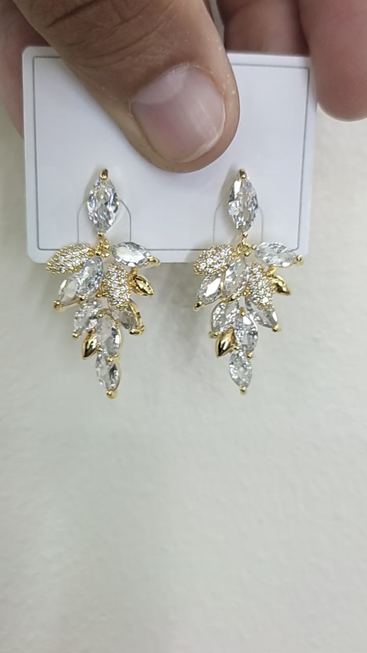 The Marquise Crystal Foliage Drop Earrings
