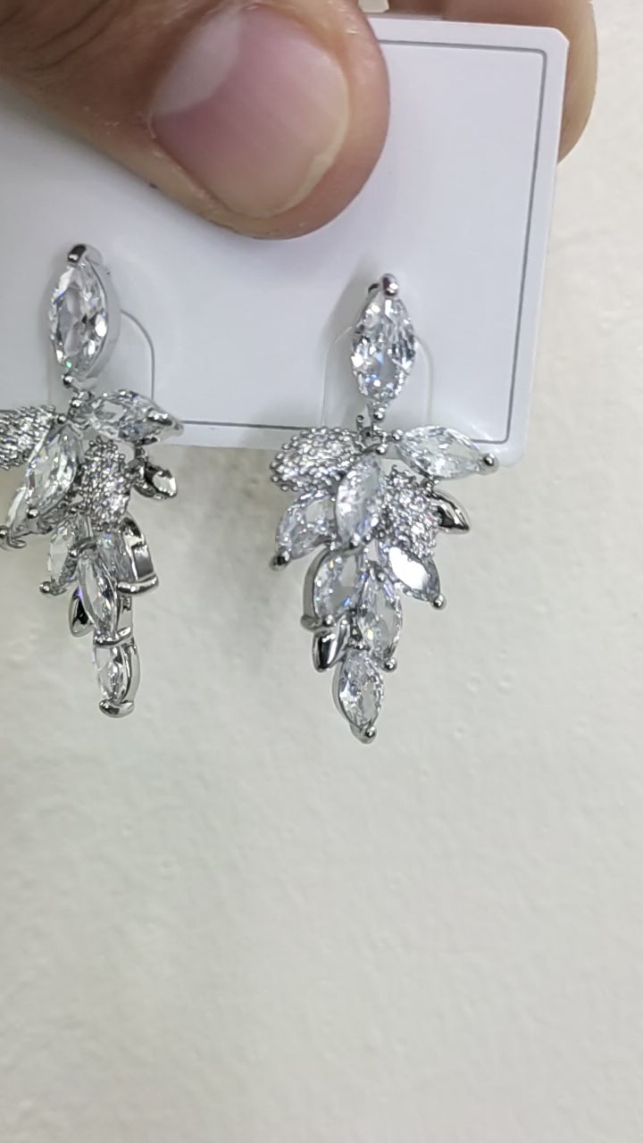 The Marquise Crystal Foliage Drop Earrings